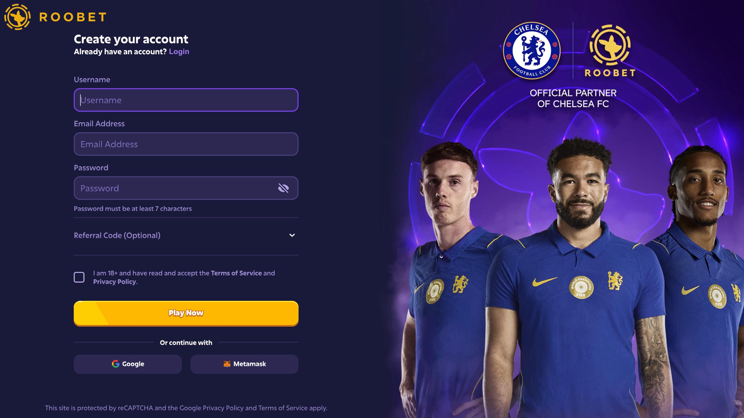 roobet casino registration canada