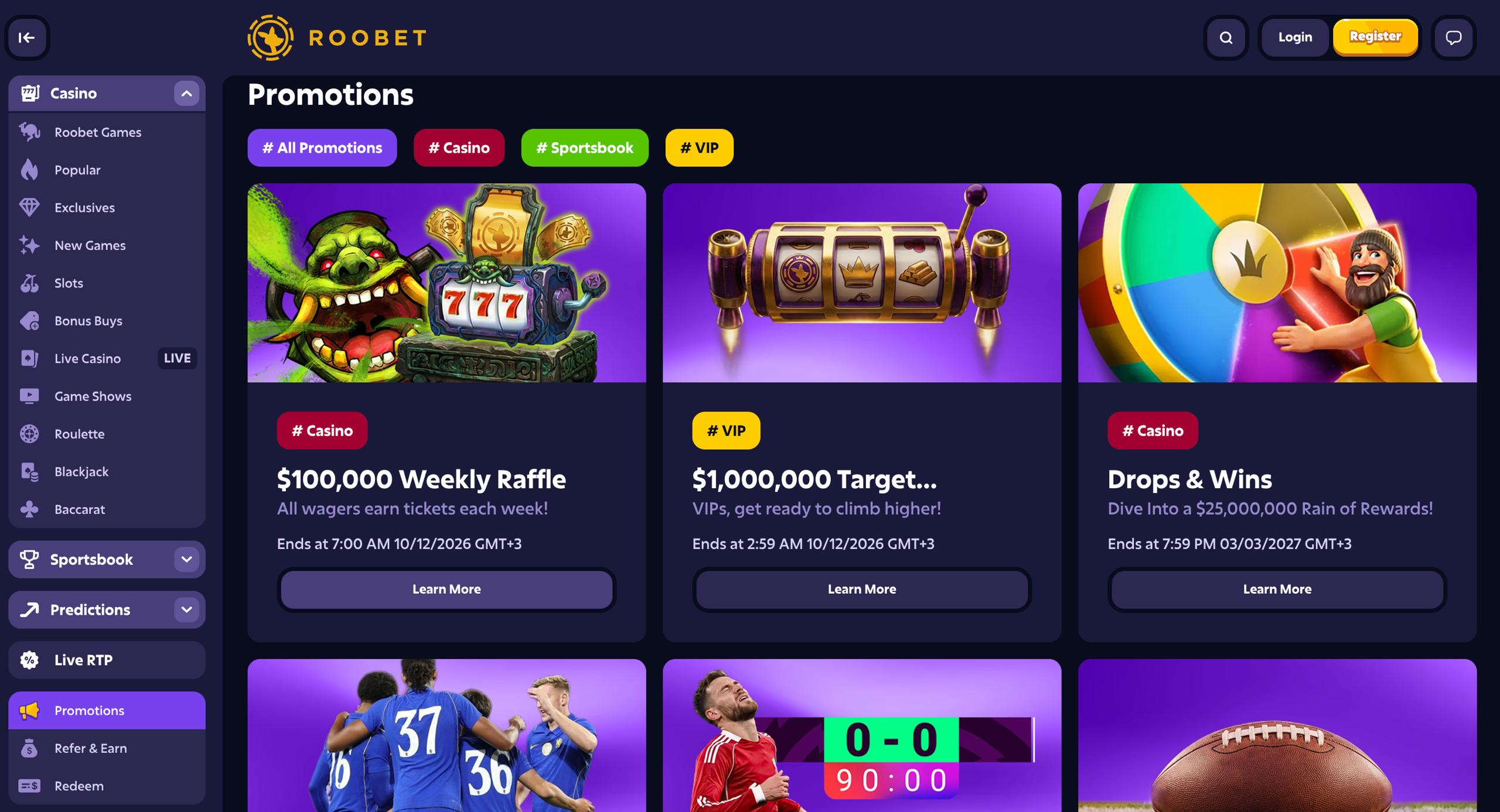 roobet promotions weekly raffle drops wins